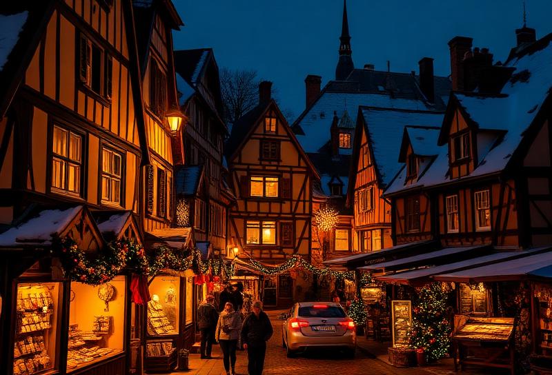 Kaysersberg Christmas market at night
