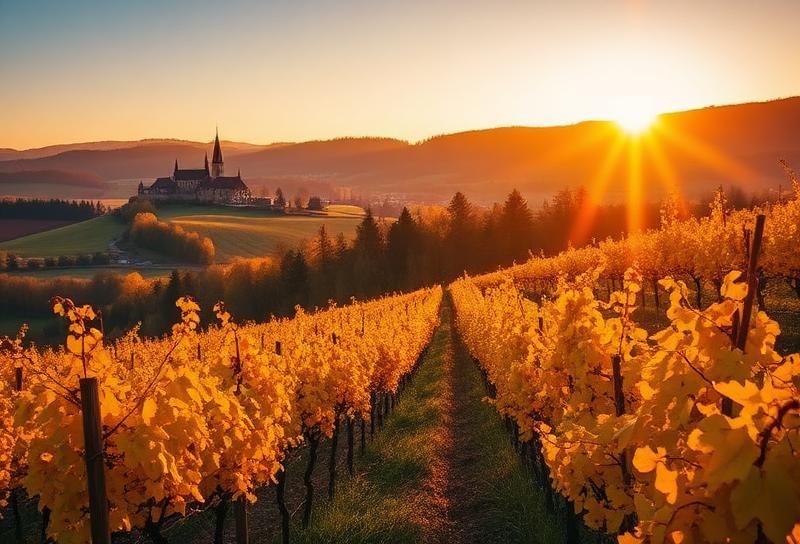 Alsace vineyard in autumn